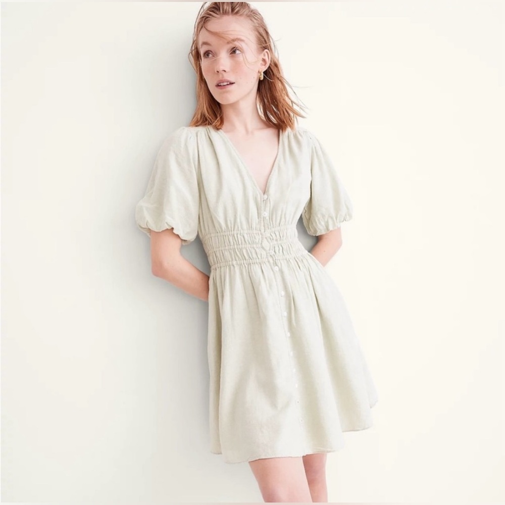 Linen-Blend Sophia Mini Dress